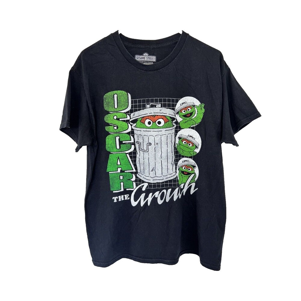 Sesame Street The Grouch Tee Shirt Black Size Large Unisex